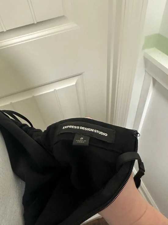 Express Black Strapless Romper with Tie Waist - Picture 6 of 6